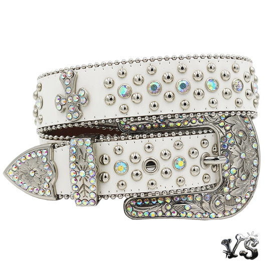 VS⢠- WHITE RHINESTONE BELT