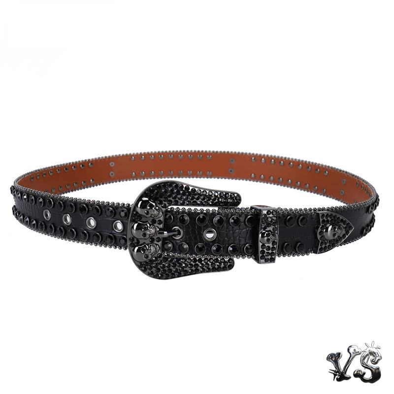 VS™ - BLACK SKULL RHINESTONE BELT