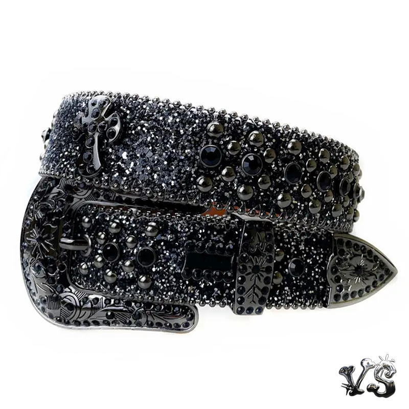 Vs Rinestone VS™ - BLACK RHINESTONE BELT – VIZNSUPPLY™