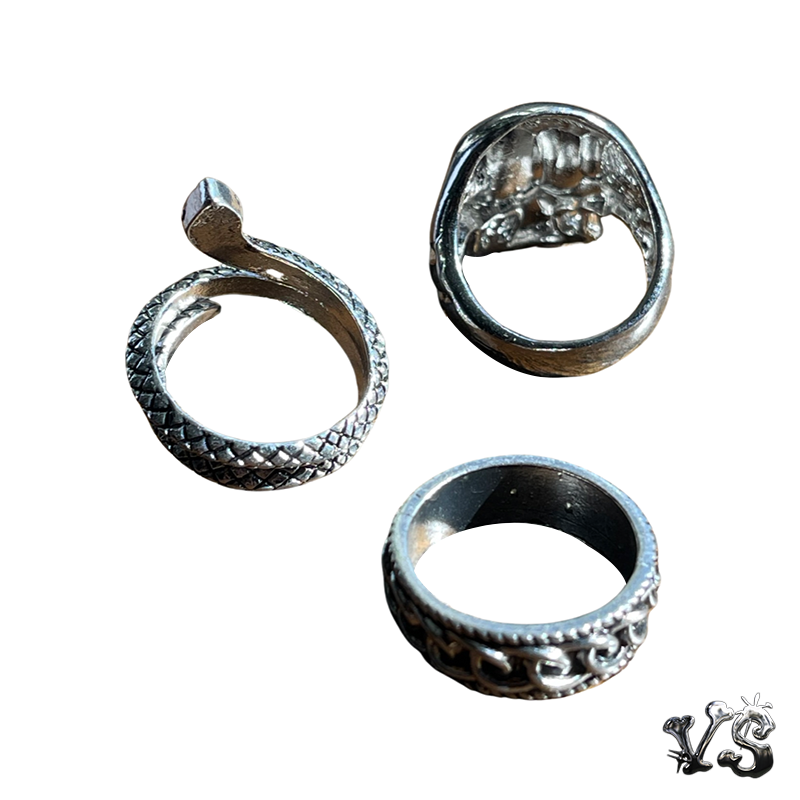 VS™ - SKULL SEPRENT RING SET