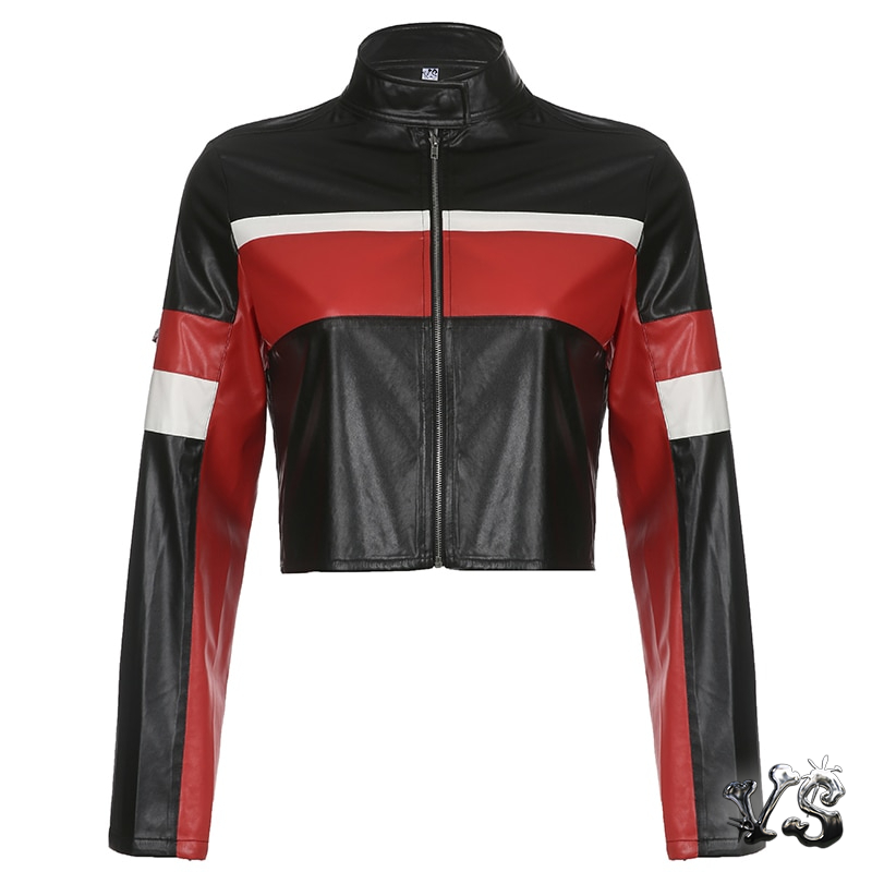VS™ - RED LEATHER MOTO JACKET