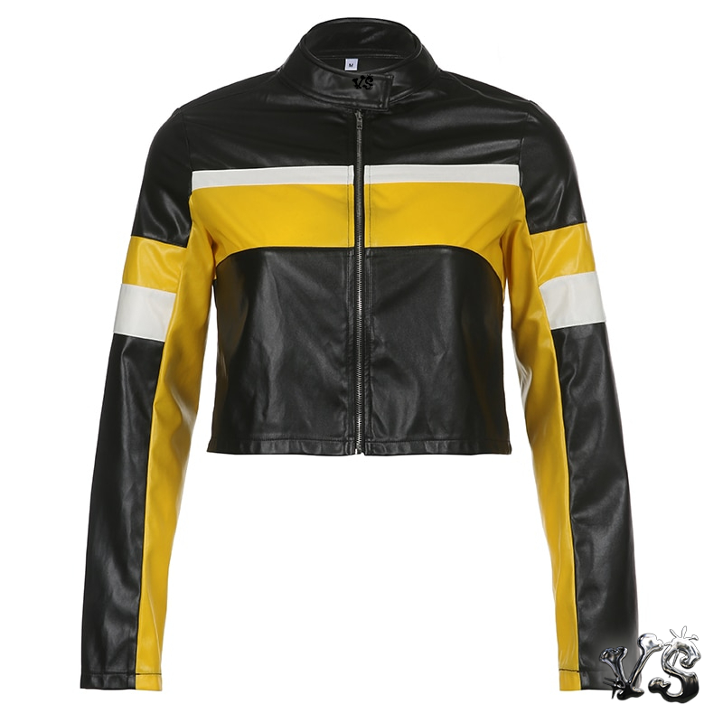 VS™ - YELLOW LEATHER MOTO JACKET