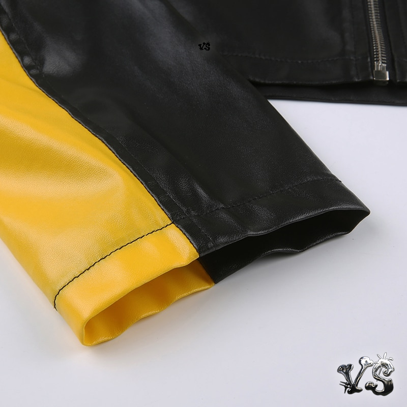 VS™ - YELLOW LEATHER MOTO JACKET